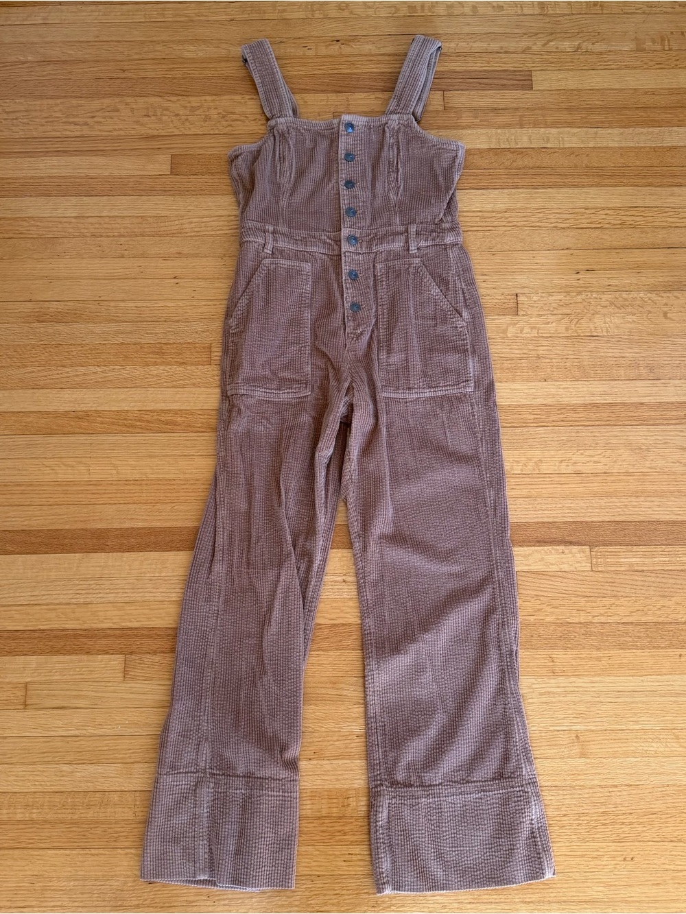 Brown corduroy overalls
